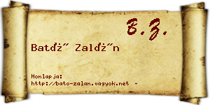 Bató Zalán névjegykártya