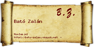 Bató Zalán névjegykártya
